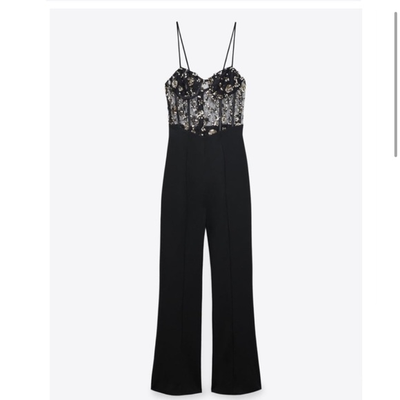 ZARA SEQUIN JUMPSUIT - Picture 9 of 11